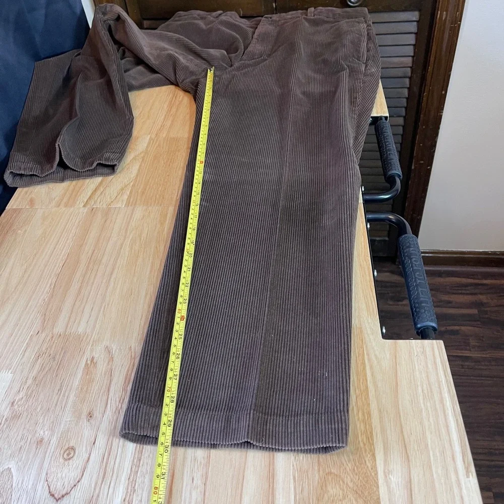 Brooks Brothers 346 Mens Brown Corduroy‎ Pants Flat Front Cotton 38x30